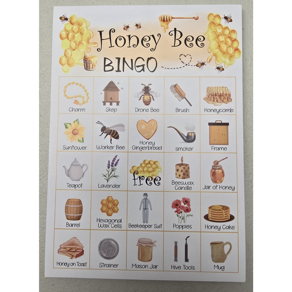 Honey Bee Bingo Baby Shower Game 24 Cards